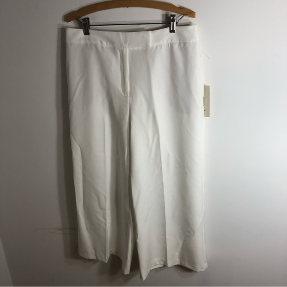 Joie White Cropped Wide Leg Pleated Pants NWT Sz 12 Women’s - Picture 2 of 10